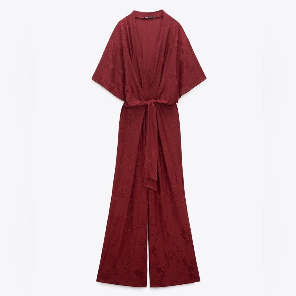 ZARA LONG JACQUARD JUMPSUIT - Picture 11 of 13